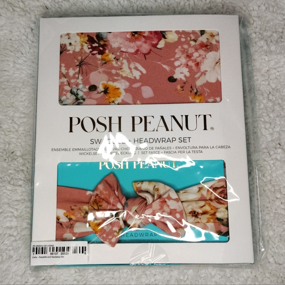 Posh Peanut Floral Headwrap Set - Pink and White